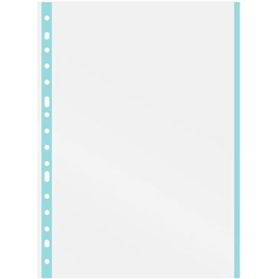 Grafoplás Lot de 10 pochettes en plastique pour feuilles Verre Bord bleu pastel Polypropylène extra Dos renforcé Parfait pour classeur à anneaux Grafoplás Lot de 10 pochettes en plastique pour feuilles Verre Bord bleu pastel Polypropylène extra Dos renforcé Parfait pour classeur à anneaux