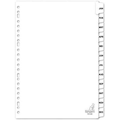 Kangaro Jan-dec Lot de 12 intercalaires en carton Blanc Format A4 190 g Kangaro Jan-dec Lot de 12 intercalaires en carton Blanc Format A4 190 g
