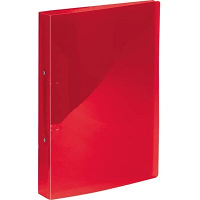 Kangaro Classeur à anneaux, format A4, 2 anneaux O-Mechanik, capacité 25 mm, matériau PP, couleur rouge transparent Kangaro Classeur à anneaux, format A4, 2 anneaux O-Mechanik, capacité 25 mm, matériau PP, couleur rouge transparent