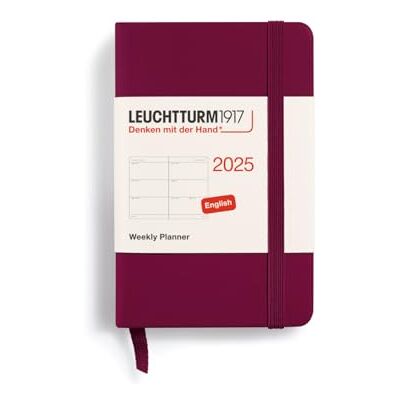 LEUCHTTURM1917 370676 Agenda semainier 2025 Mini A7, couverture rigide, planificateur 12 mois, ligné, rouge port LEUCHTTURM1917 370676 Agenda semainier 2025 Mini A7, couverture rigide, planificateur 12 mois, ligné, rouge port