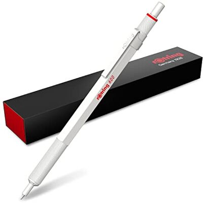 Rotring 600 stylo bille pointe moyenne encre noire corps blanc perle rechargeable Rotring 600 stylo bille pointe moyenne encre noire corps blanc perle rechargeable