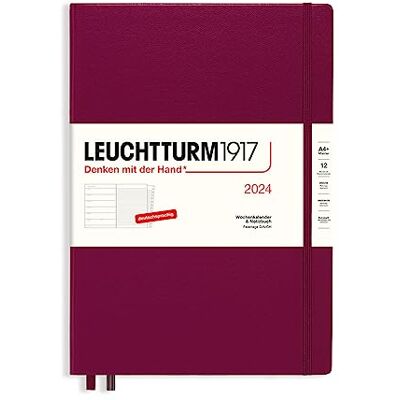 LEUCHTTURM1917 367691 Agenda semainier et carnet Master (A4+) 2024, avec carnet d'adresses et anniversaires, port rouge, allemand, 12 mois LEUCHTTURM1917 367691 Agenda semainier et carnet Master (A4+) 2024, avec carnet d'adresses et anniversaires, port rouge, allemand, 12 mois