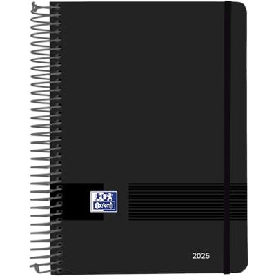 Oxford Live & Go Agenda 2024 Jour par page A5 Couvercle en plastique avec spirale, espagnol, noir Oxford Live & Go Agenda 2024 Jour par page A5 Couvercle en plastique avec spirale, espagnol, noir
