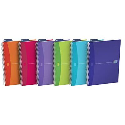 Hamelin Oxford Office My Colours Lot de 5 Cahiers à Spirales Format A4 (21 x 29,7cm) 100 Pages Petits Carreaux 5x5 Couvertures Polypro Couleurs Vives Assorties Hamelin Oxford Office My Colours Lot de 5 Cahiers à Spirales Format A4 (21 x 29,7cm) 100 Pages Petits Carreaux 5x5 Couvertures Polypro Couleurs Vives Assorties