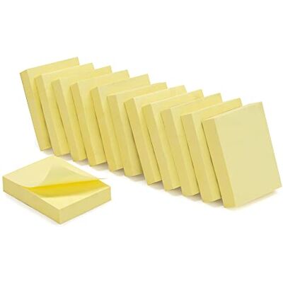 Waytex 931640 1200 Notes autocollantes repositionnables jaune pastel 12 blocs de 100 feuilles 3,7 x 5 cm sens vertical Waytex 931640 1200 Notes autocollantes repositionnables jaune pastel 12 blocs de 100 feuilles 3,7 x 5 cm sens vertical