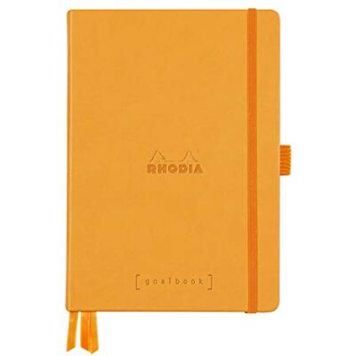 Rhodia 118584C Carnet Rigide Goalbook Orange A5 14,8 x 21 cm Pointillés Dot 240 pages Papier Clairefontaine Blanc 90 g/m² 3 Rubans, Fermeture Élastique Simili Cuir Rhodia 118584C Carnet Rigide Goalbook Orange A5 14,8 x 21 cm Pointillés Dot 240 pages Papier Clairefontaine Blanc 90 g/m² 3 Rubans, Fermeture Élastique Simili Cuir