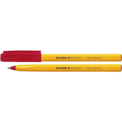 Schneider Tops 505 F Lot de 50 Stylos à bille jetables avec capuchon Encre rouge Schneider Tops 505 F Lot de 50 Stylos à bille jetables avec capuchon Encre rouge
