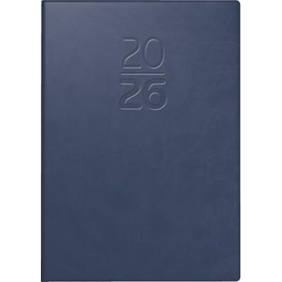 BRUNNEN Agenda de poche modèle 713 2026, format A7, en cuir synthétique, bleu BRUNNEN Agenda de poche modèle 713 2026, format A7, en cuir synthétique, bleu