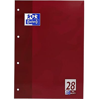 Oxford 100050353 Bloc scolaire ligné 28 – A4, 50 feuilles, 90 g/m², 4 perforations Oxford 100050353 Bloc scolaire ligné 28 – A4, 50 feuilles, 90 g/m², 4 perforations