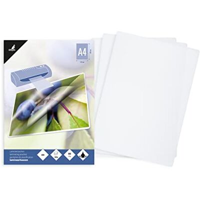 Kangaro Lot de 100 feuilles de plastification Format A4 216 x 303 mm 80 microns Kangaro Lot de 100 feuilles de plastification Format A4 216 x 303 mm 80 microns
