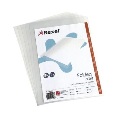 Rexel 21685090 Pack de 50 Chemises Coin A4 Transparent Rexel 21685090 Pack de 50 Chemises Coin A4 Transparent