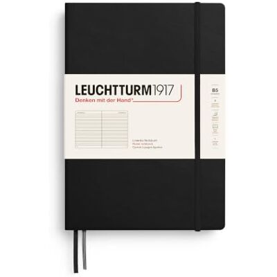 LEUCHTTURM1917 366185 Composition (B5) Carnet de notes à couverture rigide 219 pages numérotées Noir ligné LEUCHTTURM1917 366185 Composition (B5) Carnet de notes à couverture rigide 219 pages numérotées Noir ligné