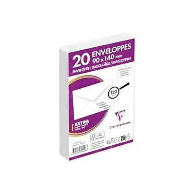 Clairefontaine 3431C Pak 20 Witte Visite-enveloppen 90x140-120g/m² Clairefontaine 3431C Pak 20 Witte Visite-enveloppen 90x140-120g/m²