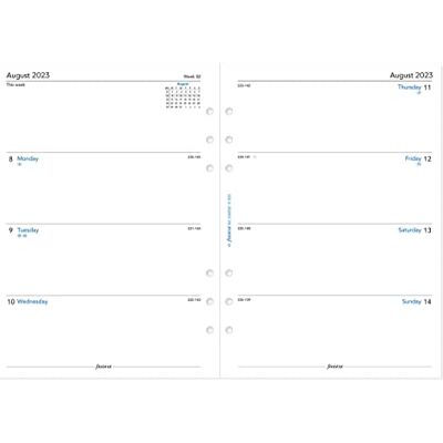 Filofax Agenda semainier A5 sur 2 pages du 22 août au 23 juillet, blanc Filofax Agenda semainier A5 sur 2 pages du 22 août au 23 juillet, blanc
