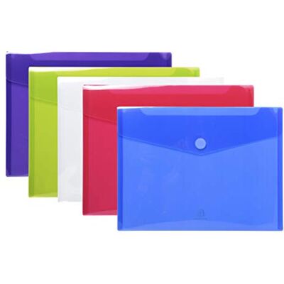 EXACOMPTA Réf. 56420E Carton de 50 pochettes enveloppes fermeture scratch et rabat En PP souple Dimensions d'une pochette : 24 x 31,5 cm Format à classer A4 Couleurs assorties EXACOMPTA Réf. 56420E Carton de 50 pochettes enveloppes fermeture scratch et rabat En PP souple Dimensions d'une pochette : 24 x 31,5 cm Format à classer A4 Couleurs assorties
