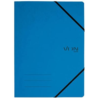 Leitz VON 30110035 Lot de 5 porte-documents A4 avec fermeture élastique en carton, pour 150 feuilles, rangement facile de projets et de papiers, étude et maison, bleu Leitz VON 30110035 Lot de 5 porte-documents A4 avec fermeture élastique en carton, pour 150 feuilles, rangement facile de projets et de papiers, étude et maison, bleu