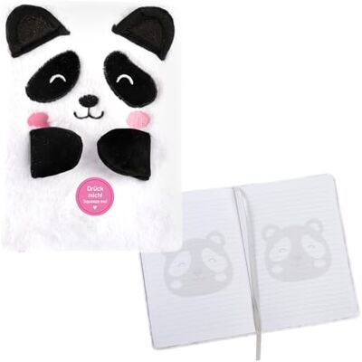 Idena 12106 Carnet ligné format A5, motif panda, 80 feuilles, 80 g/m², blanc, avec ruban marque-page et ruban en peluche Idena 12106 Carnet ligné format A5, motif panda, 80 feuilles, 80 g/m², blanc, avec ruban marque-page et ruban en peluche