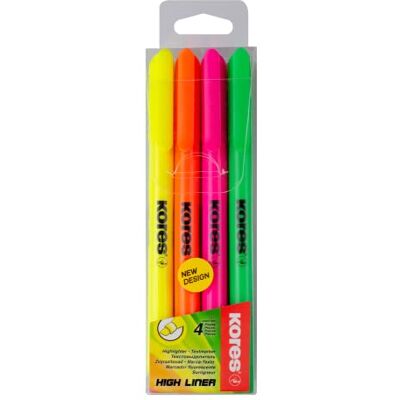 Kores High Liner : Surligneurs Fins de Couleur Néon, Pointe Biseautée et Encre à Base d'Eau, Fournitures Scolaires et de Bureau, Paquet de 4 Couleurs Assorties Kores High Liner : Surligneurs Fins de Couleur Néon, Pointe Biseautée et Encre à Base d'Eau, Fournitures Scolaires et de Bureau, Paquet de 4 Couleurs Assorties