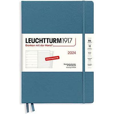 LEUCHTTURM1917 367761 Composition B5 Agenda semainier et carnet 2024 avec carnet d'adresses et anniversaires Bleu pierre 12 mois LEUCHTTURM1917 367761 Composition B5 Agenda semainier et carnet 2024 avec carnet d'adresses et anniversaires Bleu pierre 12 mois