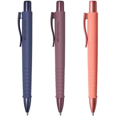 Faber-Castell 205280 Stylo à bille Poly Ball, 3 pièces, avec recharge XB remplaçable, indélébile Bleu, Future Dusk, Bordeaux, Coral Faber-Castell 205280 Stylo à bille Poly Ball, 3 pièces, avec recharge XB remplaçable, indélébile Bleu, Future Dusk, Bordeaux, Coral