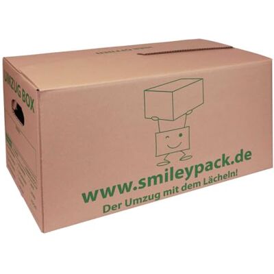 smiley pack Lot de 20 cartons de déménagement 621 x 301 x 331 mm pouvant supporter jusqu'à 40 kg, professionnels, grands et stables, double cannelure (lots entre 5 et 240 cartons) smiley pack Lot de 20 cartons de déménagement 621 x 301 x 331 mm pouvant supporter jusqu'à 40 kg, professionnels, grands et stables, double cannelure (lots entre 5 et 240 cartons)