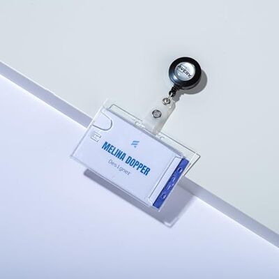 Avery Boite de 10 porte-cartes en plastique rigide transparent avec enrouleur, Pour 2 cartes magnétiques, Format 90 x 54 mm, (4827) Avery Boite de 10 porte-cartes en plastique rigide transparent avec enrouleur, Pour 2 cartes magnétiques, Format 90 x 54 mm, (4827)