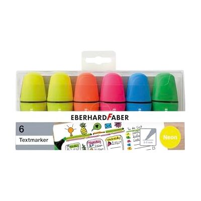 Eberhard Faber Lot de 6 mini surligneurs de couleur fluo pour marquage, documents, livres, école, travail, université, bureau, fournitures pour enseignants, étudiants, papeterie, sacs de fête Eberhard Faber Lot de 6 mini surligneurs de couleur fluo pour marquage, documents, livres, école, travail, université, bureau, fournitures pour enseignants, étudiants, papeterie, sacs de fête