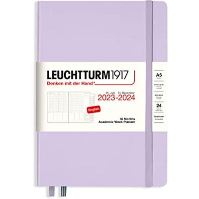 LEUCHTTURM1917 367549 Agenda semainier académique 2024, format moyen (A5), 18 mois, lilas, anglais LEUCHTTURM1917 367549 Agenda semainier académique 2024, format moyen (A5), 18 mois, lilas, anglais