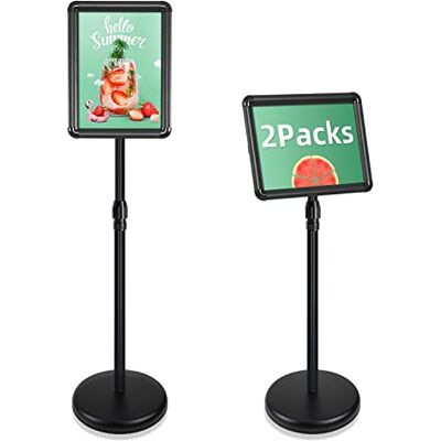 Mutualsign Lot de 2 supports de panneau A4 pour affiche, publicité, cadre à clipser pour mariage/spectacle/affichage/publicité/vente (noir) Mutualsign Lot de 2 supports de panneau A4 pour affiche, publicité, cadre à clipser pour mariage/spectacle/affichage/publicité/vente (noir)