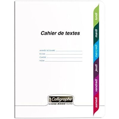 Calligraphe 18555C Un Cahier de Texte Agrafé Incolore (une Marque de Clairefontaine) 17x22 cm 124 Pages Grands Carreaux Papier Blanc 90 g Couverture Polypro Transparent Calligraphe 18555C Un Cahier de Texte Agrafé Incolore (une Marque de Clairefontaine) 17x22 cm 124 Pages Grands Carreaux Papier Blanc 90 g Couverture Polypro Transparent