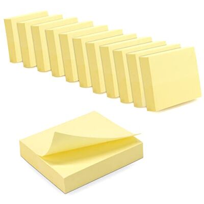 Waytex 1200 Notes autocollantes repositionnables jaune pastel 12 blocs de 100 feuilles 5 x 4 cm sens horizontal Waytex 1200 Notes autocollantes repositionnables jaune pastel 12 blocs de 100 feuilles 5 x 4 cm sens horizontal