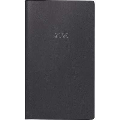 BRUNNEN Agenda de poche modèle 746 (2025), 2 pages = 1 mois, format A6, couverture en plastique, noir BRUNNEN Agenda de poche modèle 746 (2025), 2 pages = 1 mois, format A6, couverture en plastique, noir