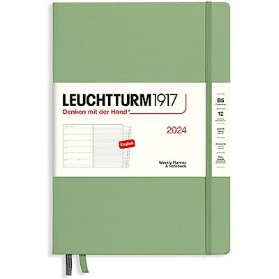 LEUCHTTURM1917 367760 Agenda semainier et carnet Composition (B5) 2024 12 mois Sauge Anglais LEUCHTTURM1917 367760 Agenda semainier et carnet Composition (B5) 2024 12 mois Sauge Anglais