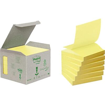 Post-it Z-Notes Recyclées, Jaune Canari, 76mm x 76 mm, 100 Feuilles/Bloc, 6 Blocs/Paquet Notes Autocollantes pour Prise de Notes, Listes de Tâches et Rappels Post-it Z-Notes Recyclées, Jaune Canari, 76mm x 76 mm, 100 Feuilles/Bloc, 6 Blocs/Paquet Notes Autocollantes pour Prise de Notes, Listes de Tâches et Rappels