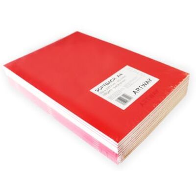 Artway A4 Carnet de Croquis, Rouge, Papier Dessin 135g/m², Lot de 10 20 pages (40 côtés) Pour le Croquis, le Dessin et l'Illustration, Agrafé, Sans Acide Artway A4 Carnet de Croquis, Rouge, Papier Dessin 135g/m², Lot de 10 20 pages (40 côtés) Pour le Croquis, le Dessin et l'Illustration, Agrafé, Sans Acide