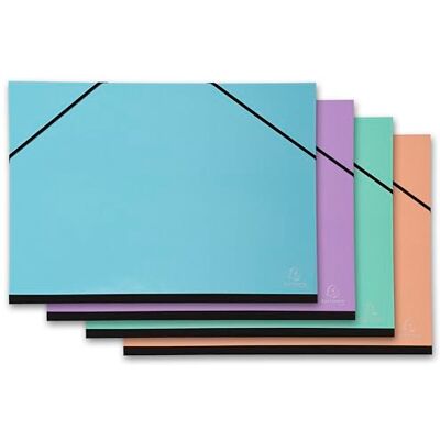 EXACOMPTA Réf. 25680E 10 cartons à dessin Aquarel avec élastiques intérieur papier noir dos toilé dimensions 32 x 45 cm format à classer A3 (297 x 420 mm) couleurs assorties EXACOMPTA Réf. 25680E 10 cartons à dessin Aquarel avec élastiques intérieur papier noir dos toilé dimensions 32 x 45 cm format à classer A3 (297 x 420 mm) couleurs assorties
