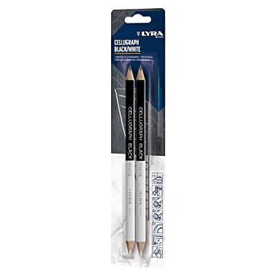 LYRA CELLUGRAPHH Lot de 2 stylos à encre universelle 3 faces de 24 cm de long Noir et blanc LYRA CELLUGRAPHH Lot de 2 stylos à encre universelle 3 faces de 24 cm de long Noir et blanc