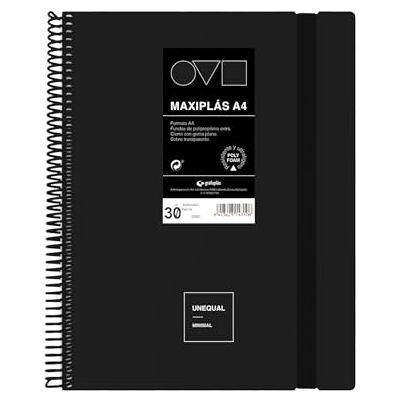 Grafoplás Grafoplas Classeur à pochettes en plastique A4 30 pochettes transparentes Couverture rigide en Polyfoam Résistant et ultra léger Noir Spirale PVC Idéal pour documents Grafoplás Grafoplas Classeur à pochettes en plastique A4 30 pochettes transparentes Couverture rigide en Polyfoam Résistant et ultra léger Noir Spirale PVC Idéal pour documents