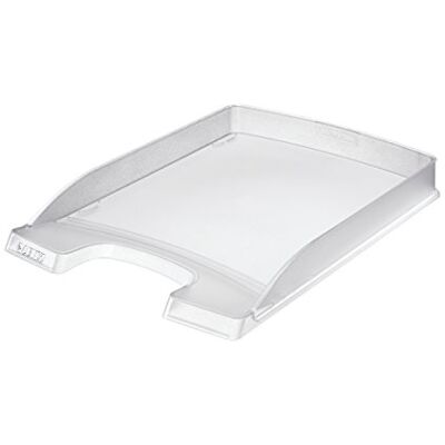 Leitz Corbeille à Courrier A4, Slim, Transparent, Plus, 52370003 Leitz Corbeille à Courrier A4, Slim, Transparent, Plus, 52370003