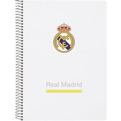 safta Real Madrid EQUIPACIÓN 25/26 Carnet de notes 80 feuilles, couverture rigide, idéal pour les enfants de différents âges, confortable et polyvalent, qualité et résistance, 15,5 x 22 cm, blanc, M safta Real Madrid EQUIPACIÓN 25/26 Carnet de notes 80 feuilles, couverture rigide, idéal pour les enfants de différents âges, confortable et polyvalent, qualité et résistance, 15,5 x 22 cm, blanc, M
