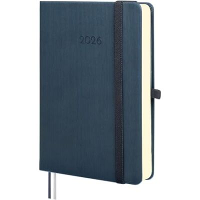 Finocam Agenda annuel 2026 1 jour par page janvier à décembre (12 mois) Agenda annuel 2026 avec élastique et 2 bandes pointues, couverture rigide à texture minimale, bleu, espagnol Finocam Agenda annuel 2026 1 jour par page janvier à décembre (12 mois) Agenda annuel 2026 avec élastique et 2 bandes pointues, couverture rigide à texture minimale, bleu, espagnol