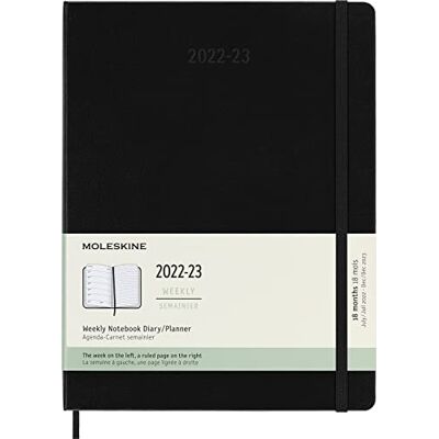 Moleskine 2023 18MONTH WEEKLY EXTRA LARG: 1 Wo = 1 Seite, rechts linierte Seite, Hard Cover Moleskine 2023 18MONTH WEEKLY EXTRA LARG: 1 Wo = 1 Seite, rechts linierte Seite, Hard Cover