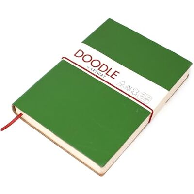 Artway Indigo Doodle Journal/carnet de croquis en cuir vert avocat 175mm x 125mm 164 côtés/82 pages de papier cartouche 150gsm Artway Indigo Doodle Journal/carnet de croquis en cuir vert avocat 175mm x 125mm 164 côtés/82 pages de papier cartouche 150gsm