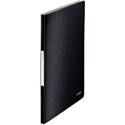 Leitz Reliure Protège-Documents A4, 40 Pochettes, 80 Pages, Pochettes Transparentes, Satin Noir, Style, 39590094 Leitz Reliure Protège-Documents A4, 40 Pochettes, 80 Pages, Pochettes Transparentes, Satin Noir, Style, 39590094
