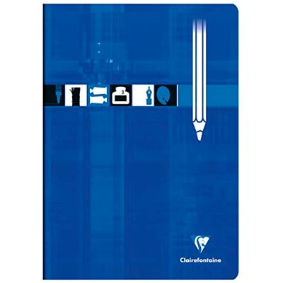 Clairefontaine 3160C Cahier à Dessin Agrafé Bleu A4 32p unies à Clairefontaine 3160C Cahier à Dessin Agrafé Bleu A4 32p unies à