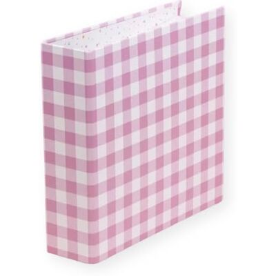 Craftelier Album en carton doublé avec imprimé Système de 2 anneaux métalliques en forme de D Couverture rigide et résistante (Vichy rose) Craftelier Album en carton doublé avec imprimé Système de 2 anneaux métalliques en forme de D Couverture rigide et résistante (Vichy rose)