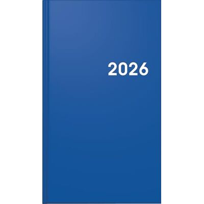 BRUNNEN Agenda de poche 756 2026, format A6, en plastique, bleu BRUNNEN Agenda de poche 756 2026, format A6, en plastique, bleu