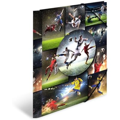 HERMA 19187 ArtLine Football Porte-documents Format A4 en plastique résistant avec languette intérieure imprimée et élastique pour enfants, garçons et filles HERMA 19187 ArtLine Football Porte-documents Format A4 en plastique résistant avec languette intérieure imprimée et élastique pour enfants, garçons et filles