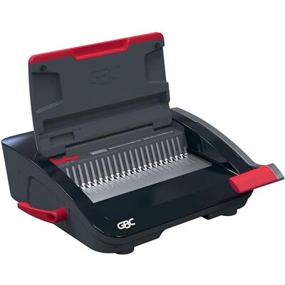 GBC CombBind CB20 4410062 Relieuse manuelle pour 240 feuilles A5/A4, design compact et léger, perfore 20 feuilles, noir/argenté GBC CombBind CB20 4410062 Relieuse manuelle pour 240 feuilles A5/A4, design compact et léger, perfore 20 feuilles, noir/argenté