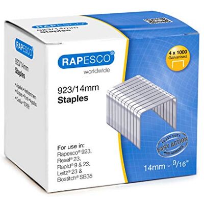 Rapesco S92314Z3 Agrafes Galvanisées Résistantes 923/14 mm, Lot de 4000 Rapesco S92314Z3 Agrafes Galvanisées Résistantes 923/14 mm, Lot de 4000